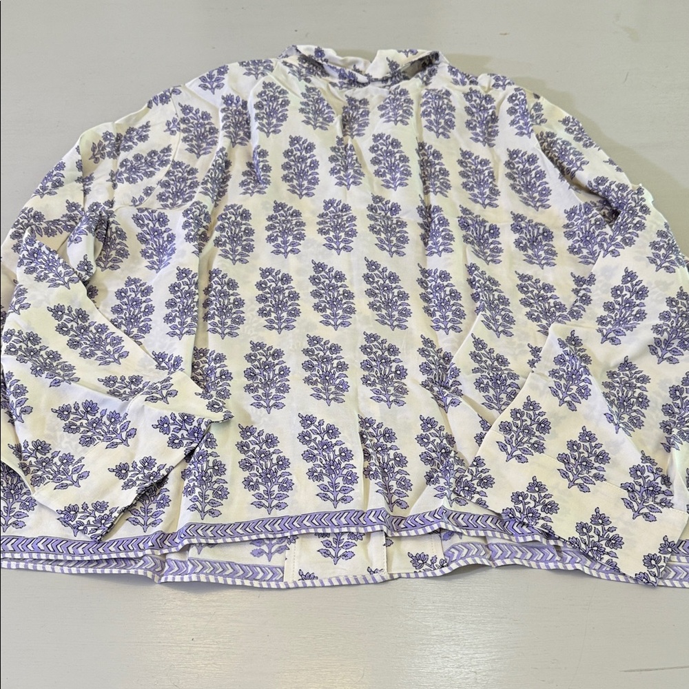 J. Crew Camp-collar button-up shirt in blooming lilac block print Size XL - Picture 10 of 10